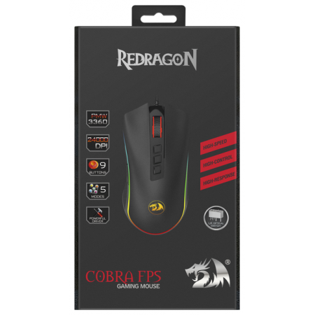 Игровая мышь Redragon Cobra fps RGB 9кнопок, 100-10000dpi, оптическая (75054)