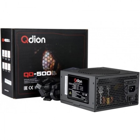 Блок питания 500 Вт FSP QDION QD-500DS 80+ 120mm, 3xSATA, 1xPCI-E, APFC, 80+ (коробка) 