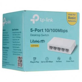Коммутатор  TP-Link LS1005, 5 портов Ethernet 100 Мбит/с