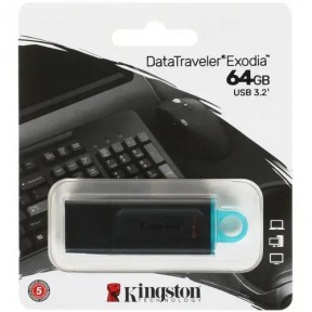 USB Flash KINGSTON 64GB USB3.2 Gen 1 DataTraveler Exodia (Black + Teal)