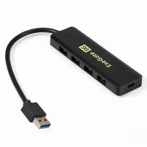 USB-Хаб (концентратор) ExeGate DUB-4P/1 (кабель-адаптер USB3.0 --> 4xUSB3.0, Plug&Play, черный)