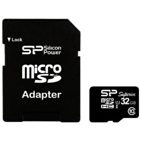 Карта памяти microSDHC 32Gb Class10 Silicon Power SP032GBSTH010V10SP + adapter