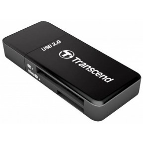 Transcend Универсальный картридер / TS-RDP5K / USB2.0 SD/ microSD Reader, Black