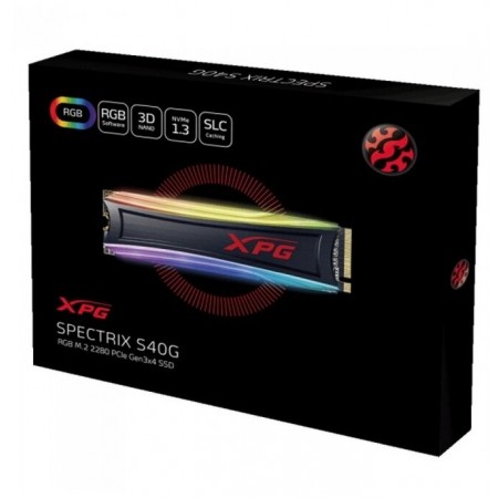 Твердотельный накопитель SSD M.2 A-DATA 1Tb XPG SPECTRIX S40G RGB 2280, PCI-E 3x4, [R/W - 3500/1900 MB/s] 3D-NAND TLC