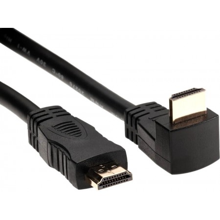 Кабель HDMI 1.8M черный Г-образный