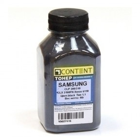 Тонер Content для Samsung CLP-300, Тип 1.1, Bk, 90 г, банка